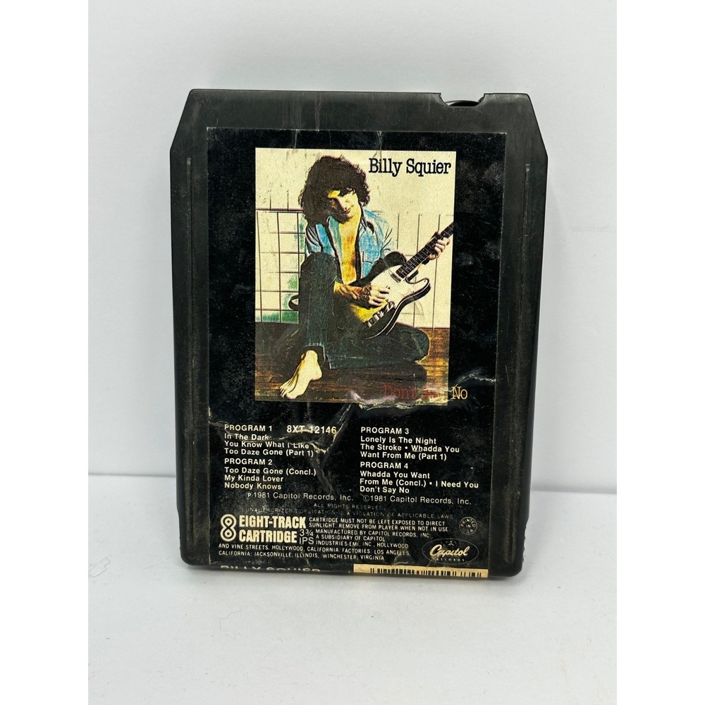 BILLY SQUIER - Don't Say No, 8 Track 1981 Capitol Records Rare!! D9